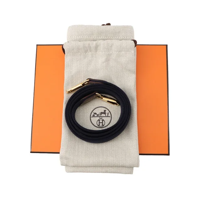 Hermès Evelyne Amazon Long Etoupe/Blue Indigo Taurillon Clemence Size TPM in Taupe Clemence leather from GALLERY RARE, photo 8 of 8