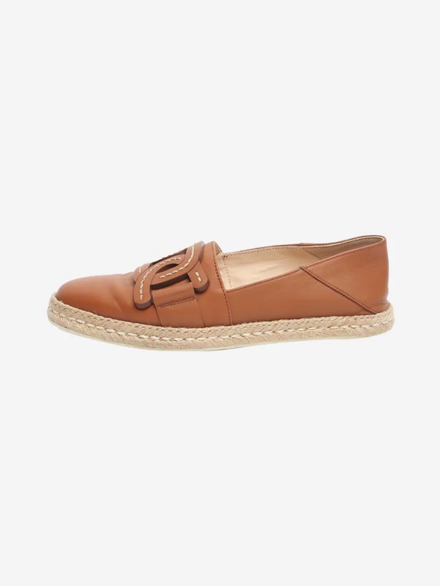 Tod's Brown leather espadrilles - size EU 39 in Brown Leather from Sign of the Times