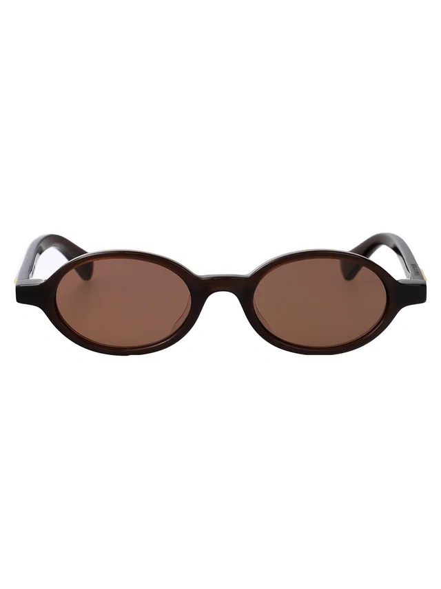 Bottega Veneta Bv1388s Oval Acetate Sunglasses — Brown in Brown from HEWI