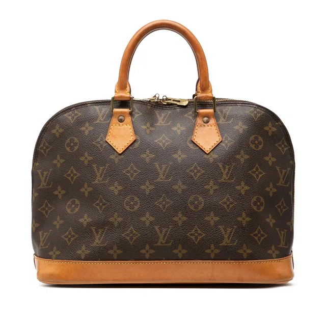 Brown Louis Vuitton Monogram Alma PM Handbag in Brown Coated canvas from Designer Revival