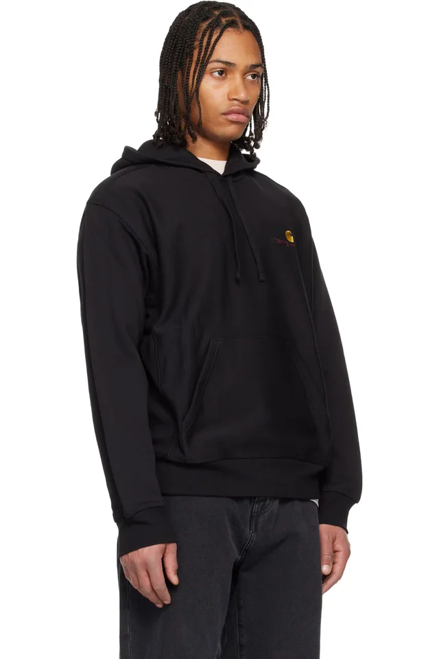 Carhartt Work In Progress Black American Script Hoodie, photo 2 of 4 from SSENSE
