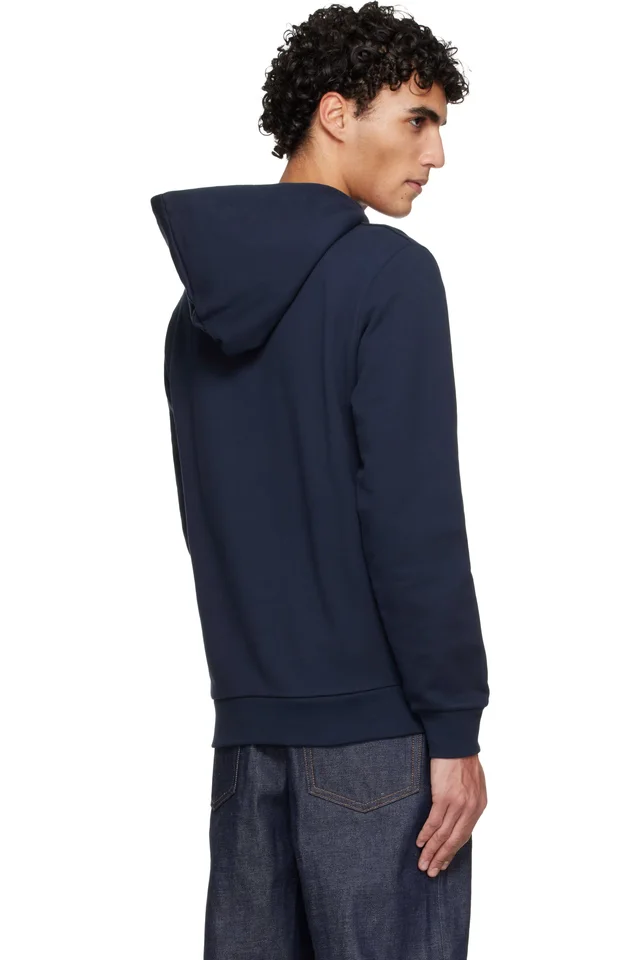 A.P.C. Navy Standard Grand 'VPC' Hoodie, photo 3 of 3 from SSENSE