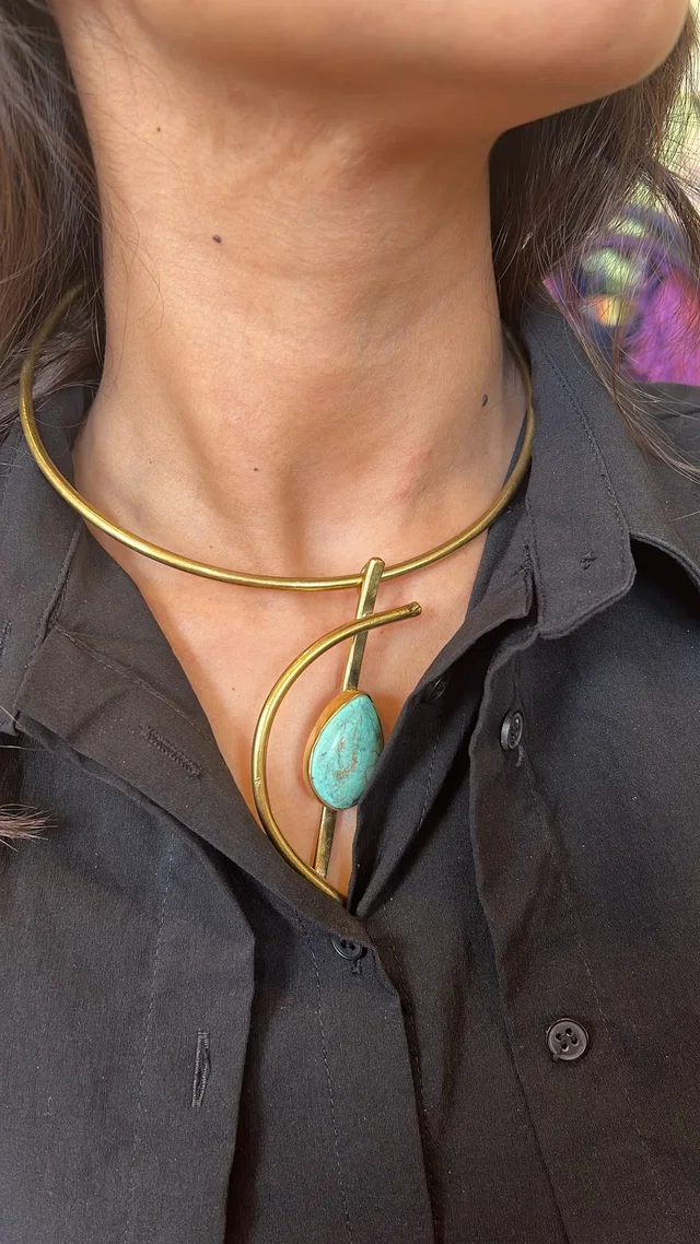Hermès turquoise drop chocker - African brand in Blue from Luxury Promise