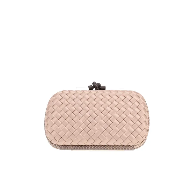 Bottega Veneta ‘Knot’ clutch in satin and beige snakeskin in Beige Satin from Collector Square, photo 2 of 3