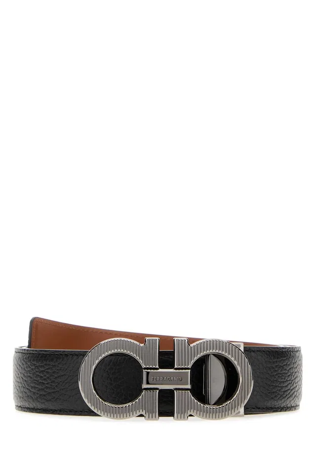 Ferragamo Double Adjus Belt — Black in Black Denim from HEWI