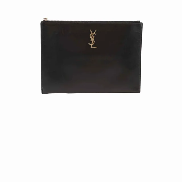 Saint Laurent Ipad Holder Black Soft Calfskin in Black Calfskin from The Purse Affair