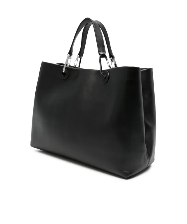 Emporio Armani logo-stamp leather tote bag, photo 2 of 4 from SENSER