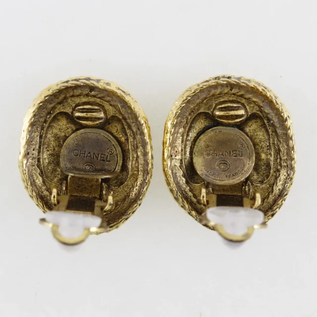 Chanel Coco Mark Vintage Earrings Gold Plated in Gold Gold-plated metal from LuxUness, photo 4 of 7