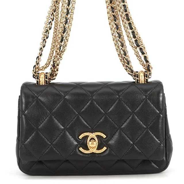 Chanel Matelasse ChainShoulder BlackAS4972-B17320-94305 Lambskin Size Mini in Lambskin from GALLERY RARE