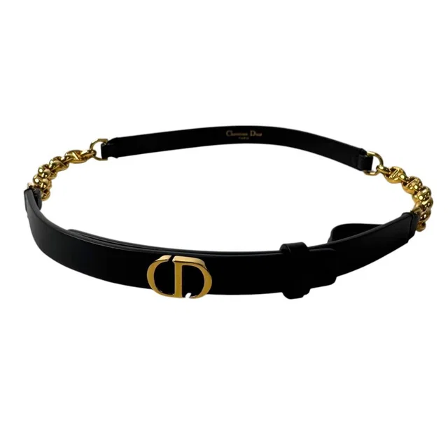 Dior Caro Montaigne Chain Belt 75 in Leather from The Reluxe