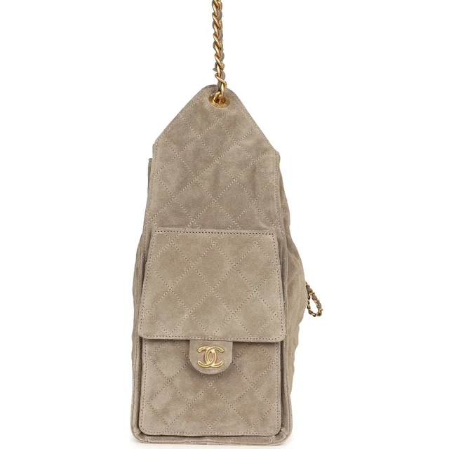 Chanel Medium 25 Hobo Bag Dark Grey Suede Antique Gold Hardware in Grey Suede from Madison Avenue Couture, photo 2 of 2