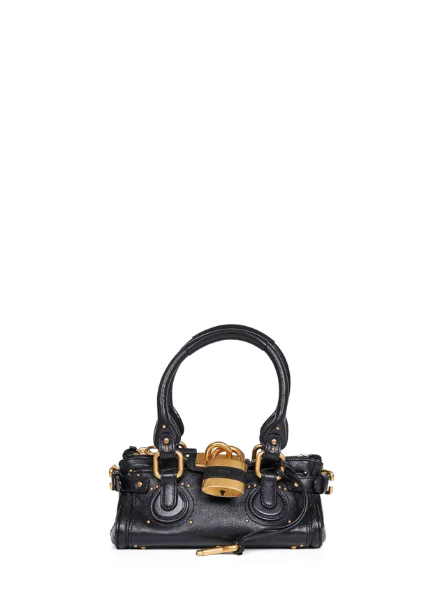 Chloé Paddington Shoulder Bag — Black Buffalo Leather in Black Leather from HEWI