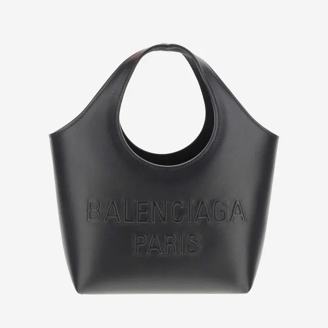 Balenciaga Logo-Embossed Calfskin Shoulder Bag — Black in Black Calfskin from HEWI