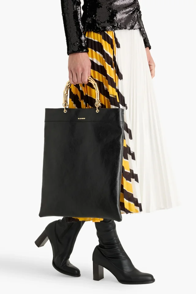 Jil Sander Leather Tote Bag in Black, photo 2 of 6 from THE OUTNET
