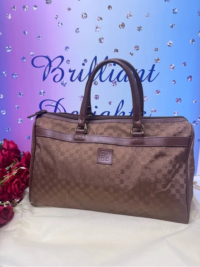 Unused Vintage Givenchy G Cube Large Boston Bag in brown|red Canvas from Poshmark