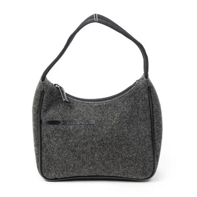 Prada Sport Hobo Gray Wool Canvas in Grey Canvas from The Reluxe