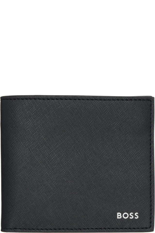 BOSS Navy Silver-Foil Logo Wallet from SSENSE, photo 1 of 1