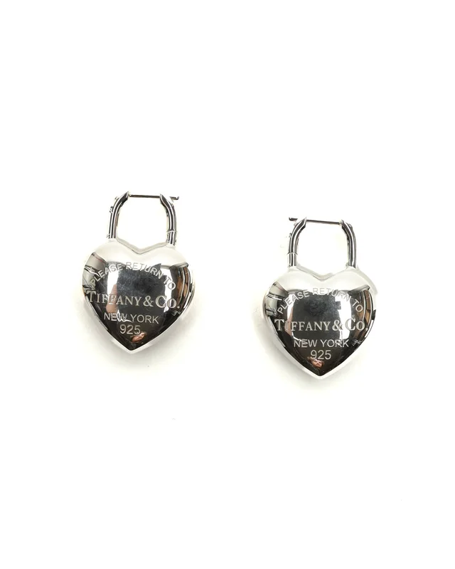 Return to Tiffany Silver Full Heart Earrings in Silver from A Retro Tale
