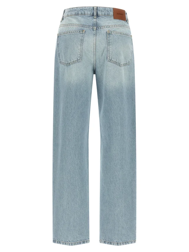 ROTATE straight denim zip jeans light blue, photo 3 of 7 from SENSER