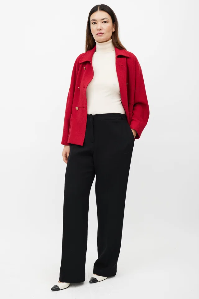 Chanel FW 1999 Wool Woven Trouser in Woven leather from VSP Consignment