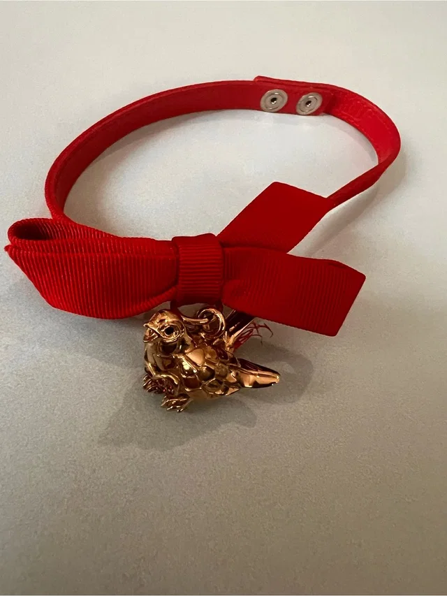 REDValentino Crystal And Bird Choker Necklace - Gold Tone in red|gold Leather from Poshmark