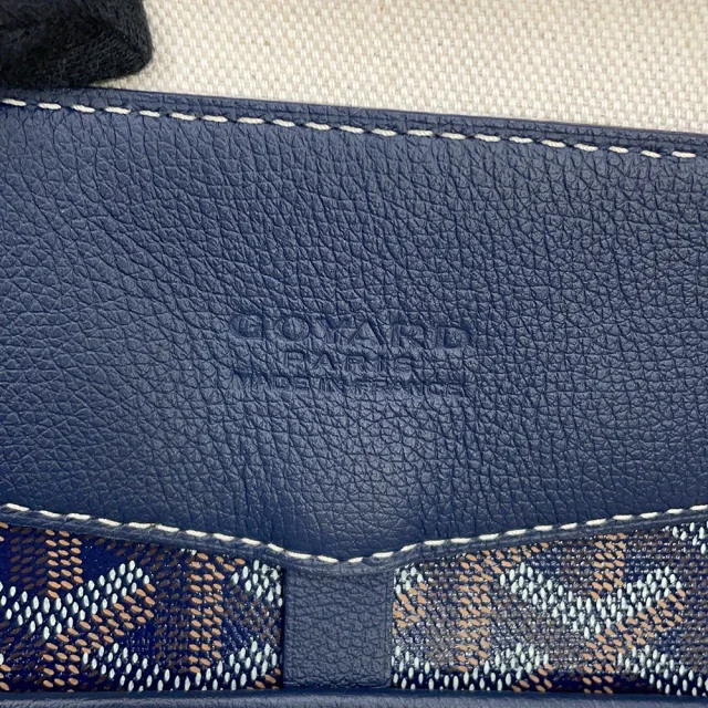 Goyard Sisal Bread Backpack Navy BlueCISALPMMLTY12CL12P PVC Leather in Navy Leather from GALLERY RARE, photo 12 of 13