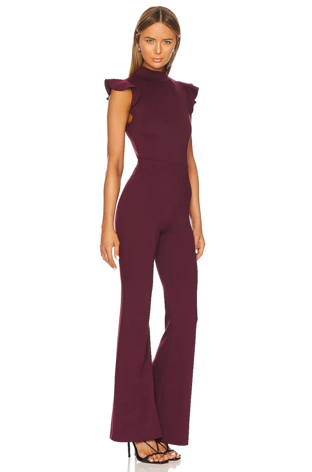 Amanda Uprichard x REVOLVE Davina Jumpsuit in Merlot, photo 2 of 4 from REVOLVE (Canada)