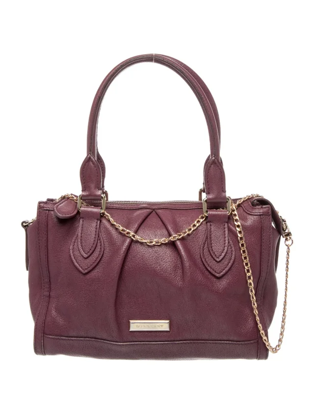 Burberry Leather Shoulder Bag in purple Leather from The RealReal