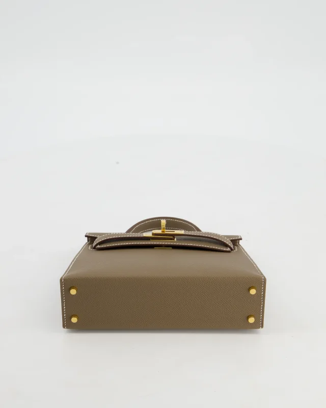 HOT* Hermès Mini Kelly II 20 Bag in Taupe Epsom leather from Sellier, photo 20 of 24