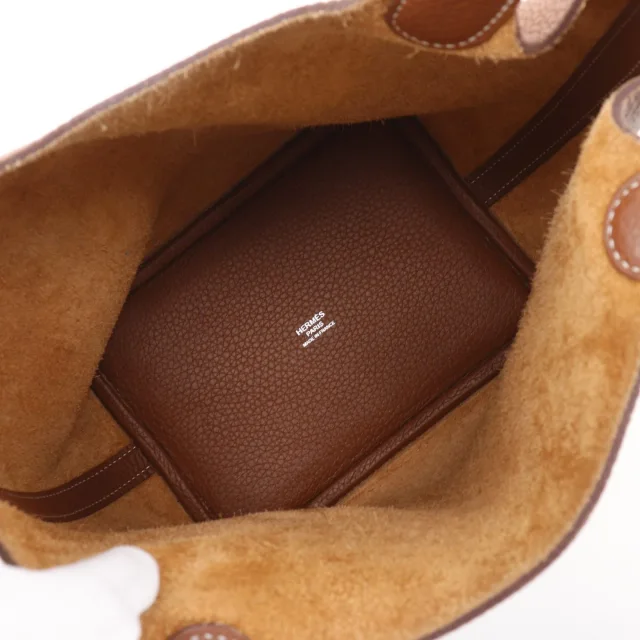 Hermès Picotin Lock18 PM Clemence Handbag in Brown Calfskin from LuxUness, photo 6 of 14