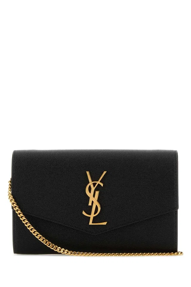 Saint Laurent Flap Wallet — Black in Black Calfskin from HEWI