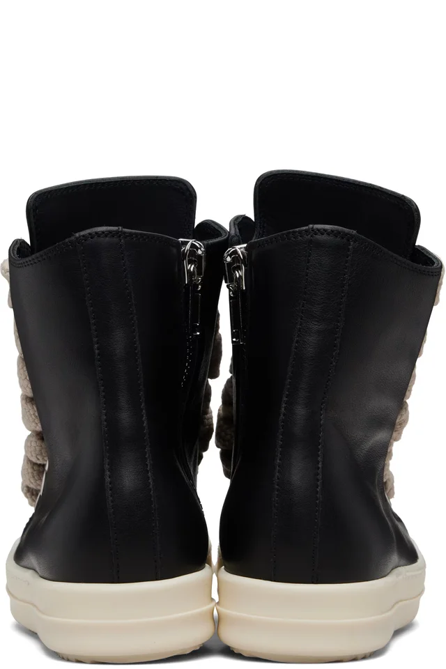 Rick Owens Black Temple Jumbolace Sneakers, photo 2 of 5 from SSENSE