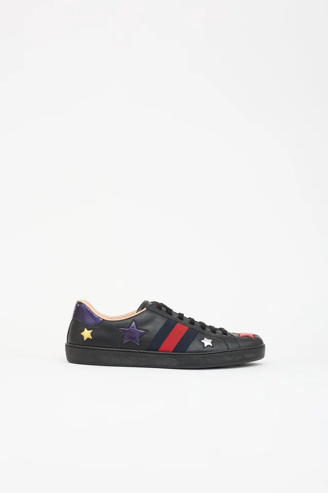 Gucci Leather Ace Web Sneaker in Leather from VSP Consignment