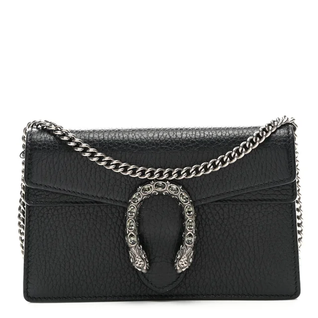 Gucci Dionysus Super Mini Calfskin Leather Bag - Black in Black Calfskin from H&T