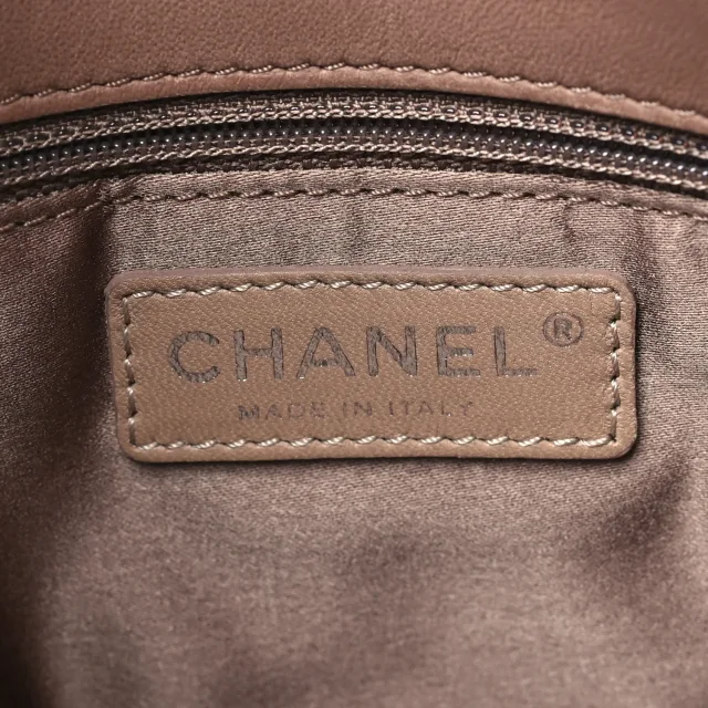 Quilted Chanel 3 Accordion Flap Bag Dark Beige in Beige Lambskin from FASHIONPHILE, photo 6 of 10