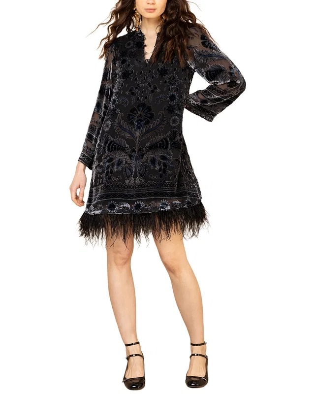 Hale Bob Long Sleeve Deborah Silk-Blend Mini Dress, image 1 of 1 from Rue La La