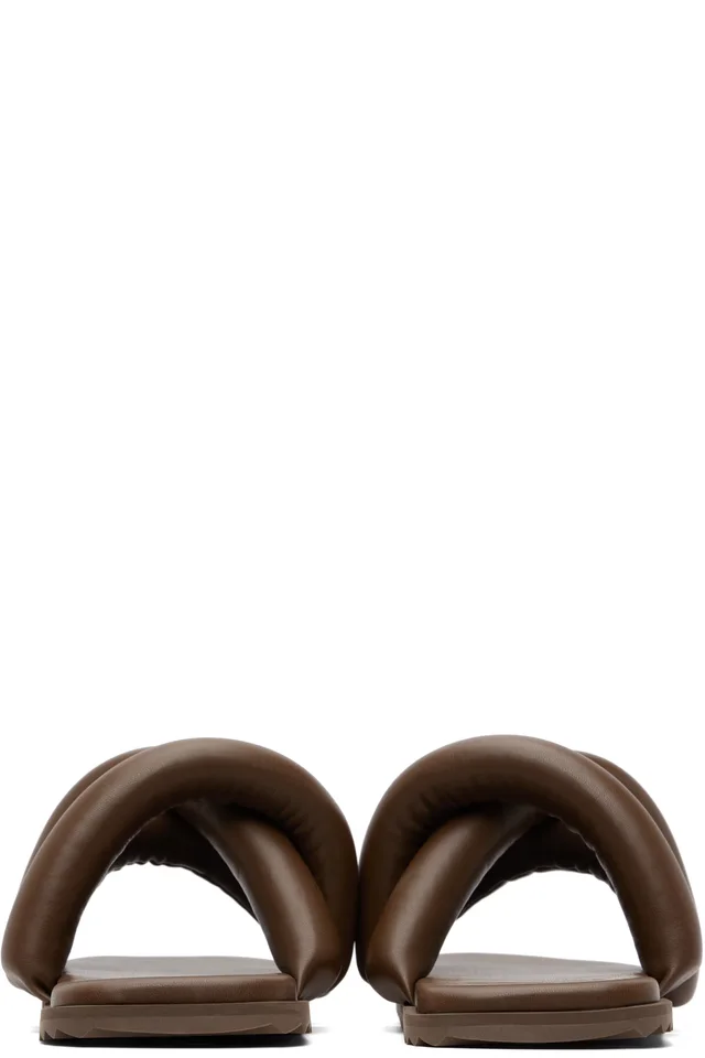 YUME YUME Brown Tyre Slides, photo 2 of 5 from SSENSE