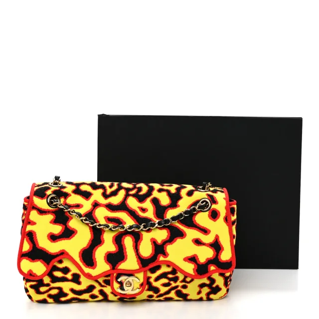 Chanel Fibers Magma Maxi Flap Yellow Black Red in Black Tweed from FASHIONPHILE, photo 11 of 11