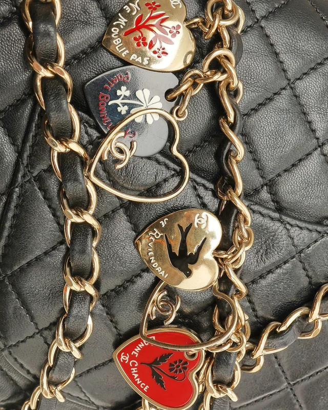 Chanel Classic Soft Medium Valentines Heart Charm Single Flap Bag in Leather from A Retro Tale, photo 8 of 11