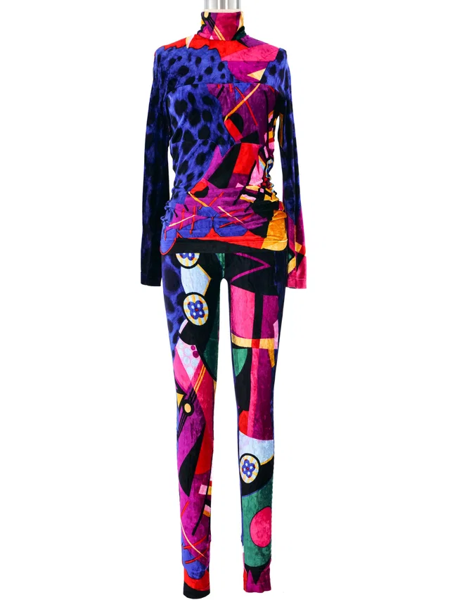 1992 Gianni Versace Stretch Velvet Ensemble in Velvet from Arcade Vintage
