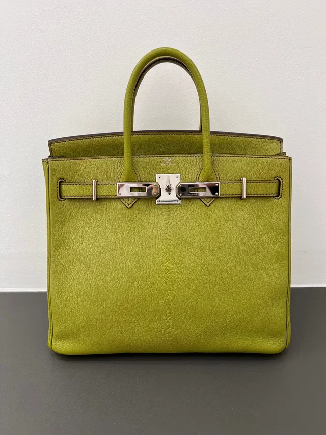 Hermès HAC Birkin 28 Vert Anis PHW #J in Green from Luxury Promise