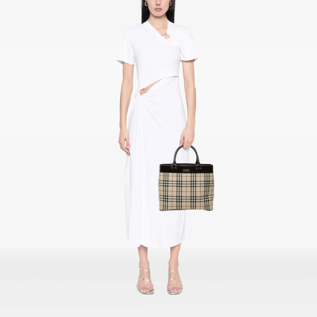 Beige Burberry House Check Canvas Tote in Beige Canvas from Designer Revival, photo 6 of 6