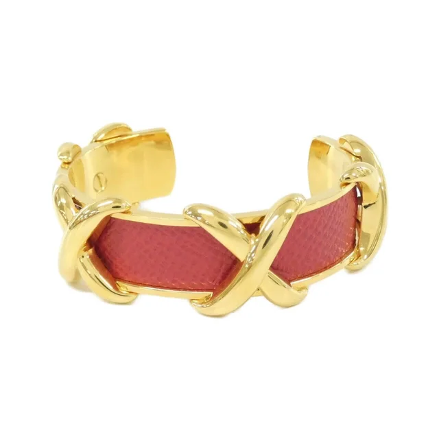 HERMES bangle in ROUGE VIF / PALLADIUM (GOLD) / Palladium (Gold) hardware Couchevel from KOMEHYO