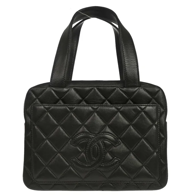 Chanel 2000-2002 Black Lambskin Handbag in Black Lambskin from AMORE Vintage Tokyo