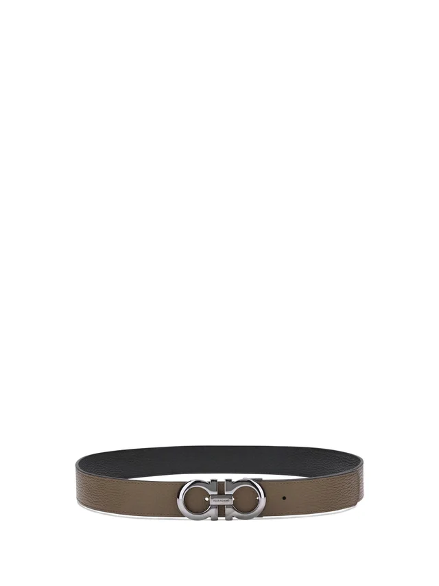Ferragamo Reversible Leather Gancini Buckle Belt — Brown Calf Bos Taurus in Brown Leather from HEWI, photo 2 of 2