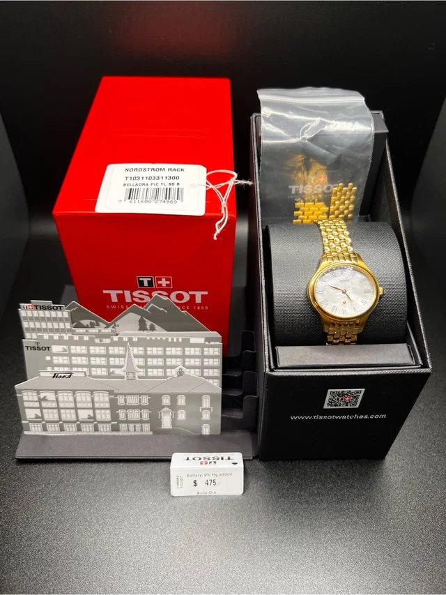 Tissot Gold Bracelet Watch With White Dial And Gold Accents in gold|white from Poshmark