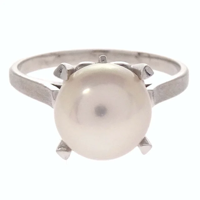 Tasaki Ring Pt900 Pearl Silver #57 Jewelry in Silver from AMORE Vintage Tokyo