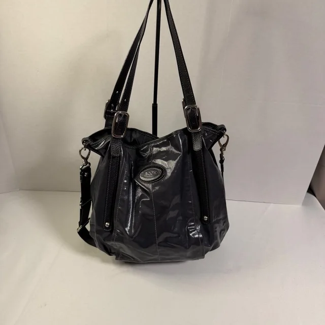 Tod's G-Bag Medium Tote Black Coated Canvas Leather Trim Adjustable Strap Luxury in black Coated canvas from Poshmark