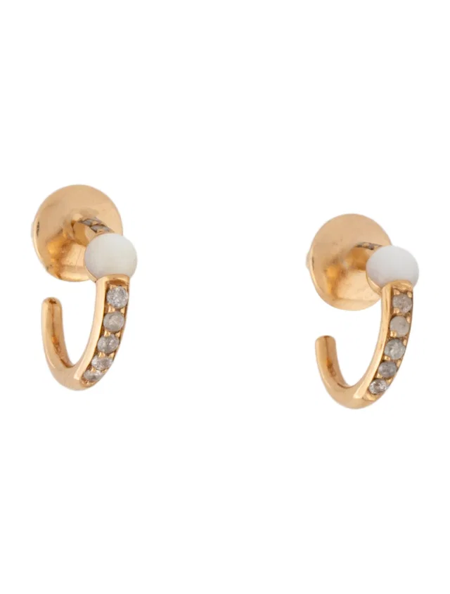 Pomellato 18K Mother of Pearl & Diamond Huggie Earrings in multicolor from The RealReal
