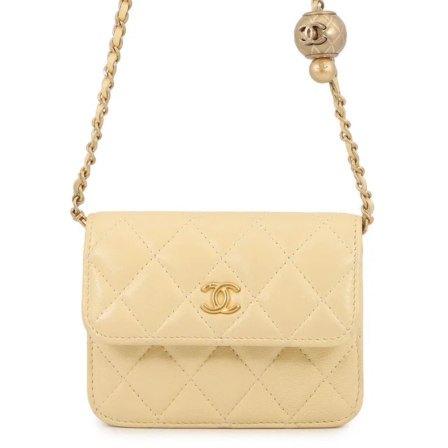 Chanel Matelasse Cocoball Mini Chain Shoulder YellowAP1628 Lambskin in Lambskin from GALLERY RARE